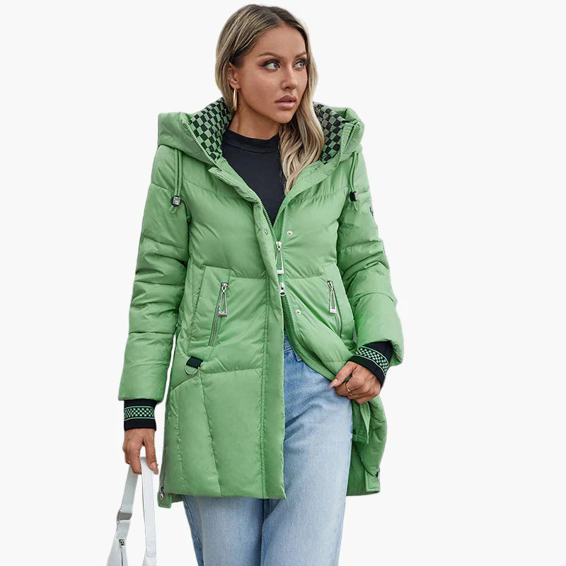 Damen Winter Steppmantel mit Kapuze – Modischer Alltagsmantel für kalte Tage