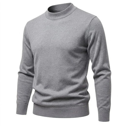 Herren Rollkragenpullover Basic Strickpullover Hochgeschlossen Cremefarben