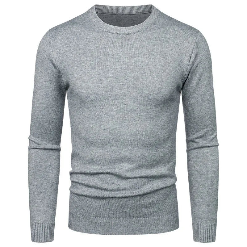 Herren Rundhals Pullover Strickwaren Langarm Basic Sweater
