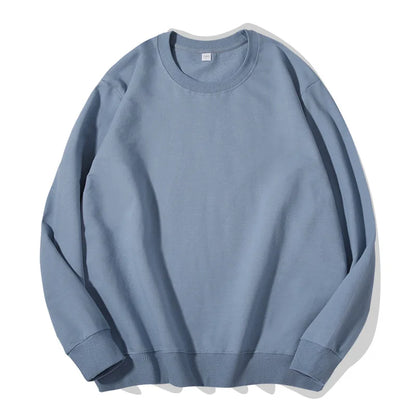 Sudadera unisex de manga larga con cuello redondo, colores lisos