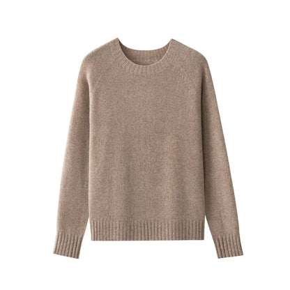 Damen Pullover Rundhalsausschnitt Langarm Strickpullover