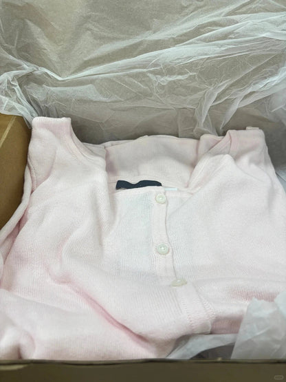 Damen Cardigan Strickjacke Rosa Langarm V-Ausschnitt Knopfleiste