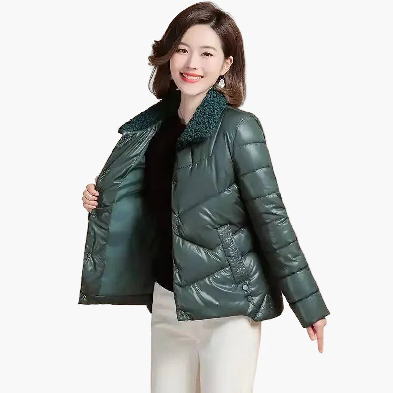 Damen Winter Steppjacke mit modischem Stehkragen – Eleganter Alltagsstil für kalte Tage