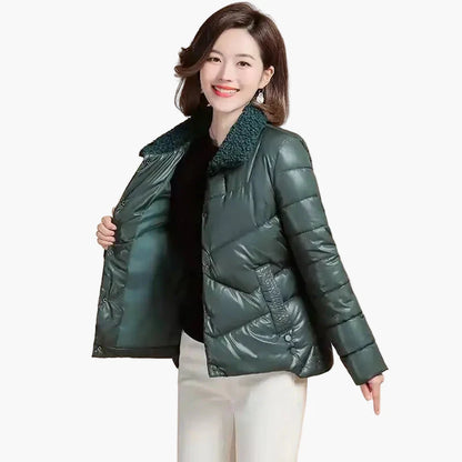 Damen Winter Steppjacke mit modischem Stehkragen – Eleganter Alltagsstil für kalte Tage