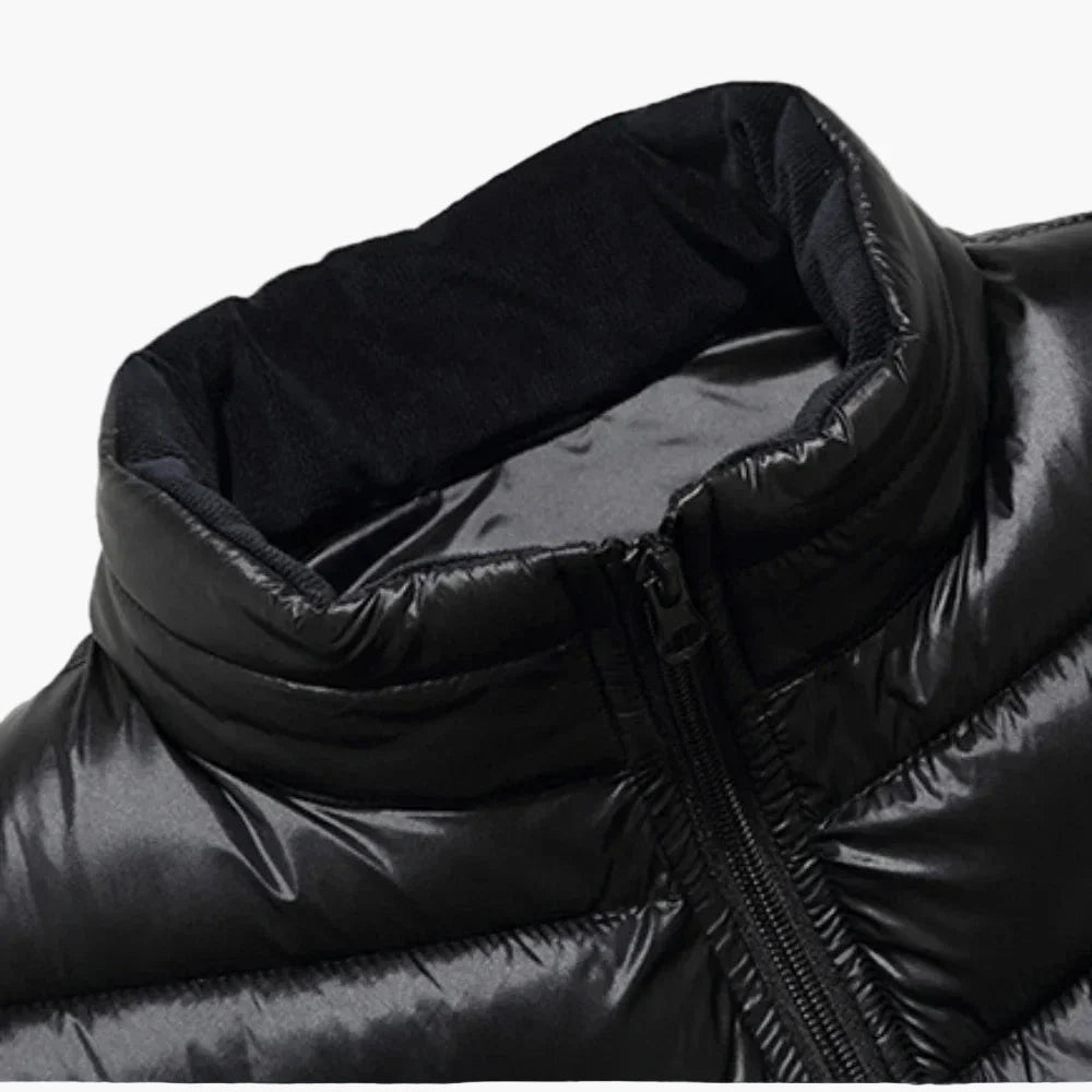 Męska pikowana kurtka zimowa w stylu puchowym plus size, casualowa kurtka outdoor na co dzień i na czas wolny