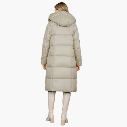 Manteau d'hiver matelassé pour femme avec capuche – Manteau long tendance pour les jours froids