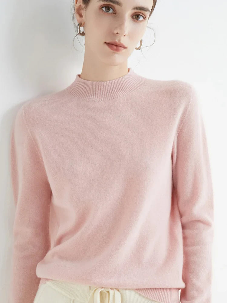 Damen Rollkragenpullover Strickpullover Einfarbig Langarm Weiches Material