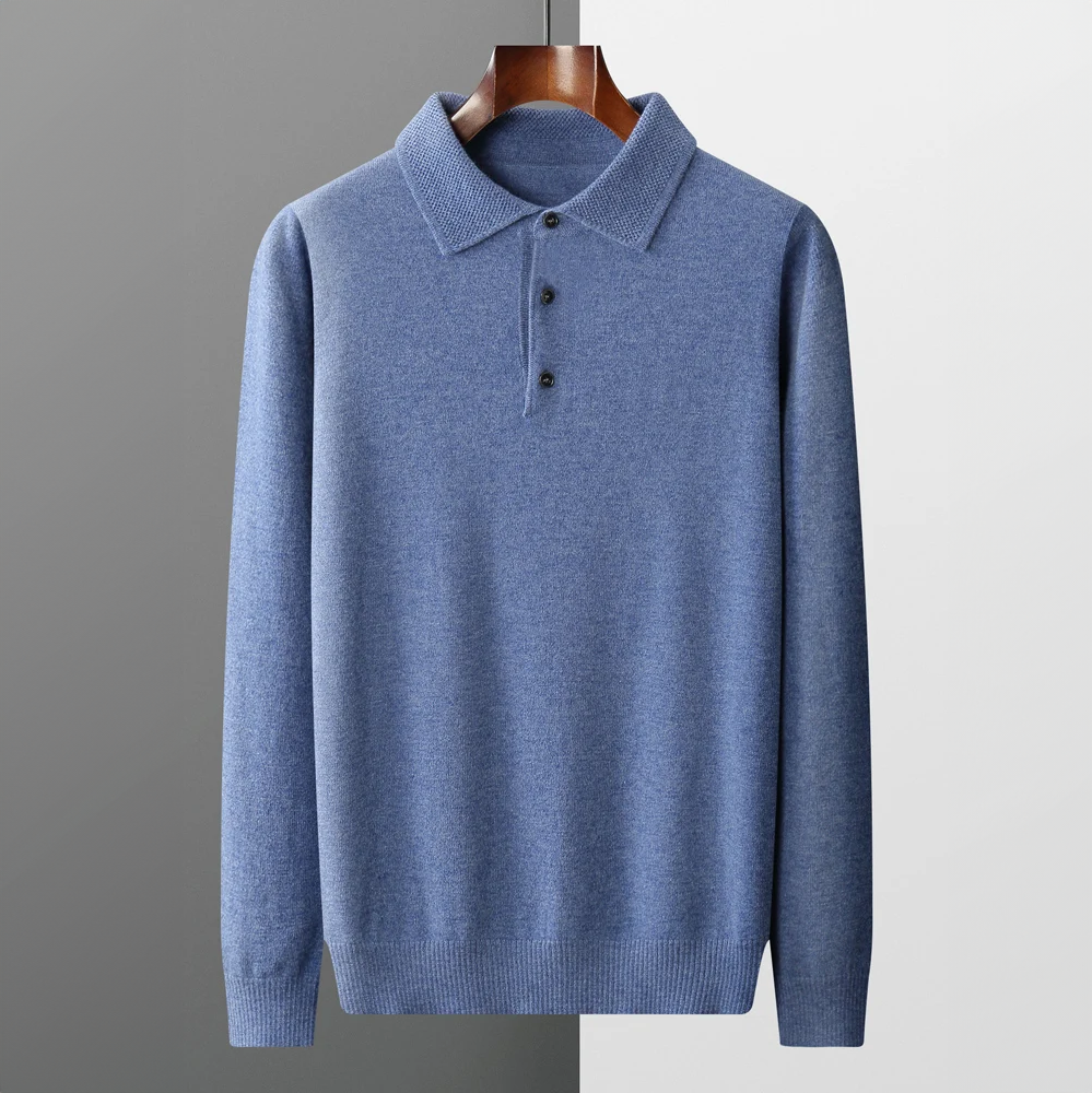 Męski premium polo sweter – Klasyczny styl do pracy i na co dzień
