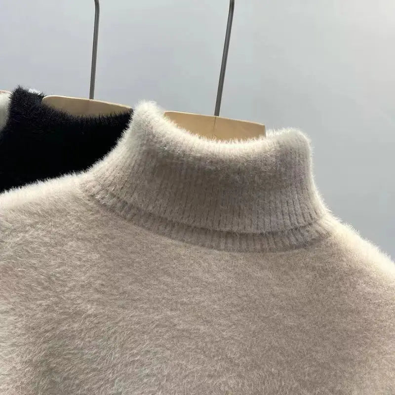 Dolcevita da donna, maglione lavorato a maglia, soffice, caldo e confortevole