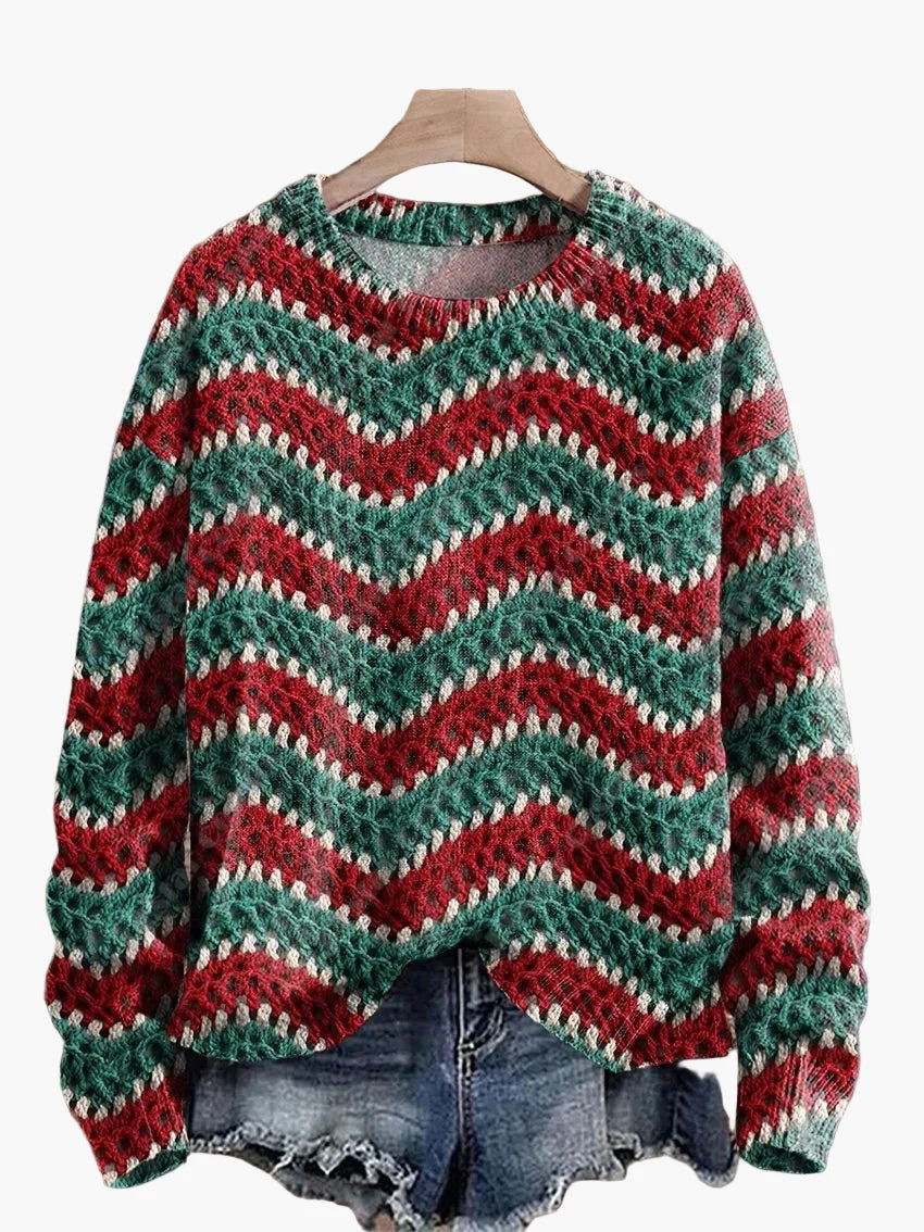 Dame Juletrøje med broderi – Sjovt festligt design, vinter og højtider