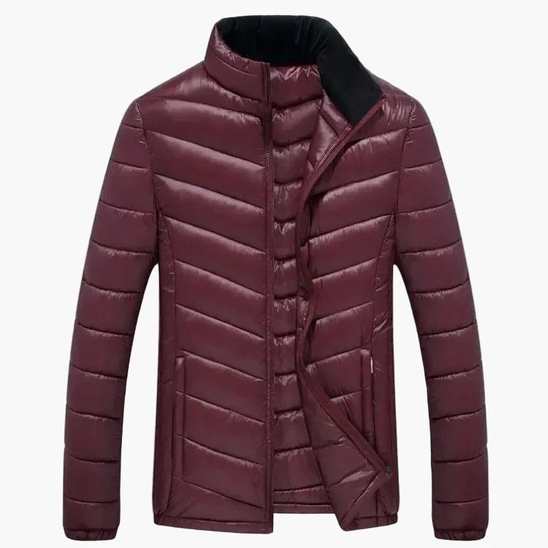 Męska pikowana kurtka zimowa w stylu puchowym plus size, casualowa kurtka outdoor na co dzień i na czas wolny