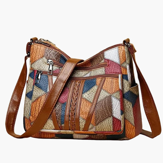 Damska torebka na ramię patchwork w stylu vintage – modna torba na co dzień i na czas wolny