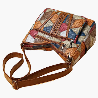 Borsa a tracolla patchwork da donna in stile vintage – Borsa alla moda per tutti i giorni e tempo libero