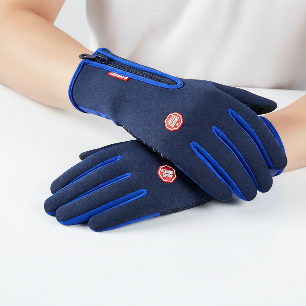 Spatwaterbestendige handschoenen met touchscreenfunctie en antislip handpalm