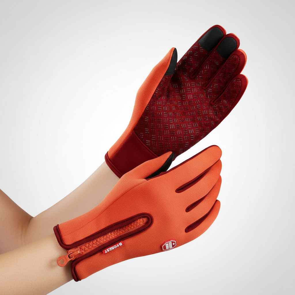 Spatwaterbestendige handschoenen met touchscreenfunctie en antislip handpalm