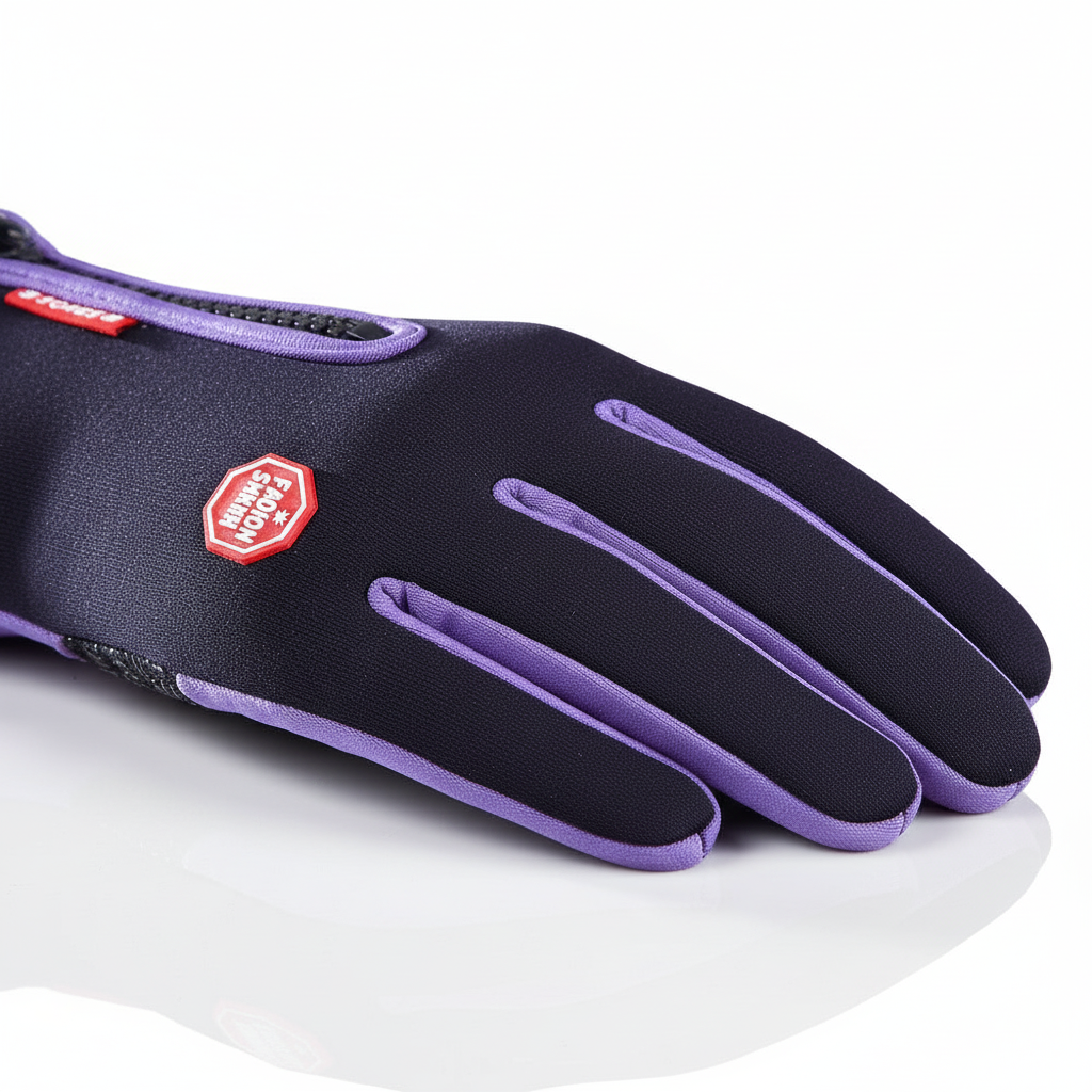 Spatwaterbestendige handschoenen met touchscreenfunctie en antislip handpalm