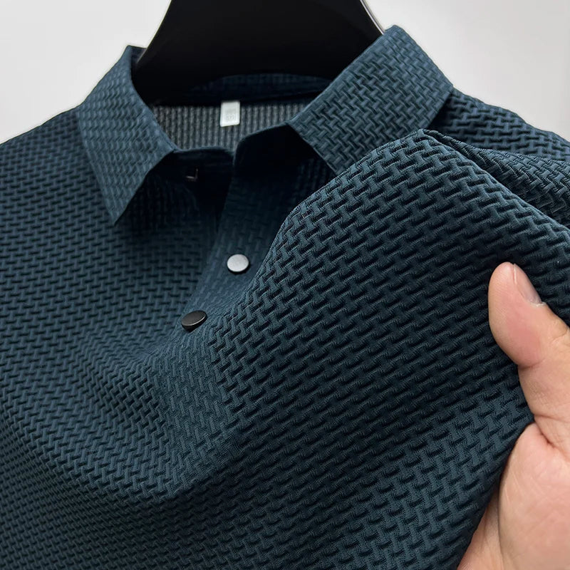 Polo da uomo con motivo strutturato – Maglia moderna per tempo libero e lavoro