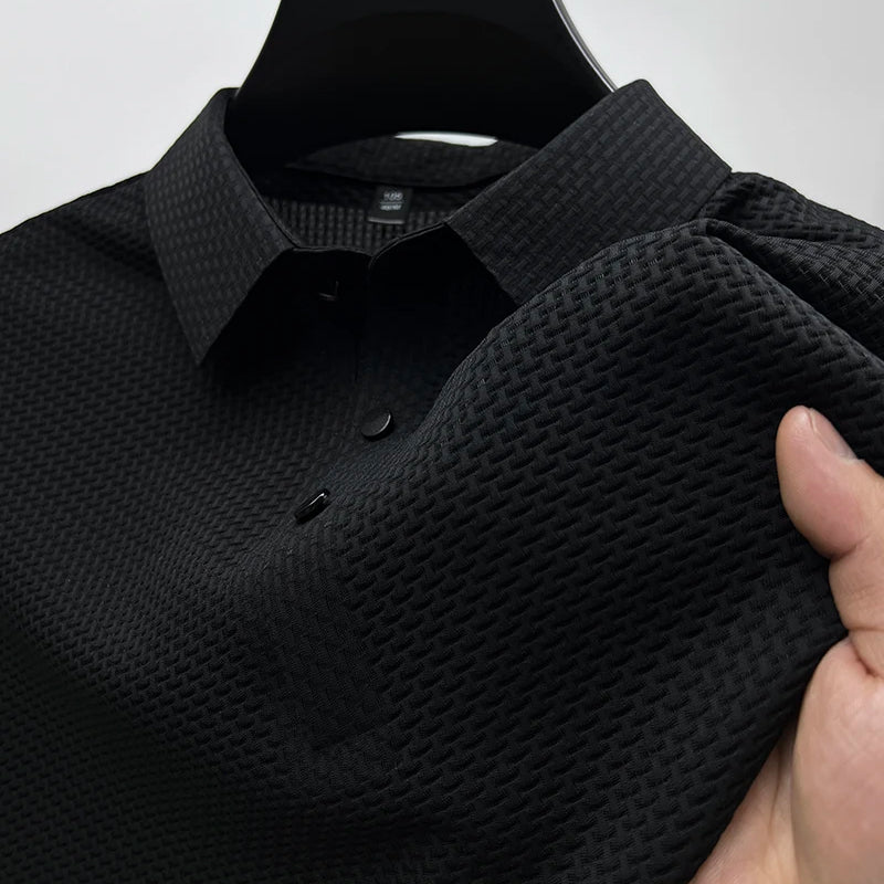 Polo da uomo con motivo strutturato – Maglia moderna per tempo libero e lavoro