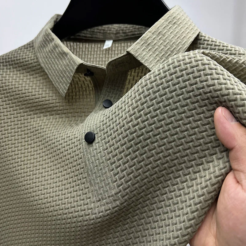 Polo da uomo con motivo strutturato – Maglia moderna per tempo libero e lavoro