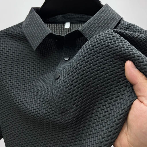 Polo da uomo con motivo strutturato – Maglia moderna per tempo libero e lavoro