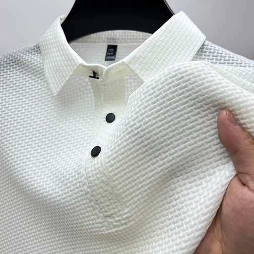 Polo da uomo con motivo strutturato – Maglia moderna per tempo libero e lavoro