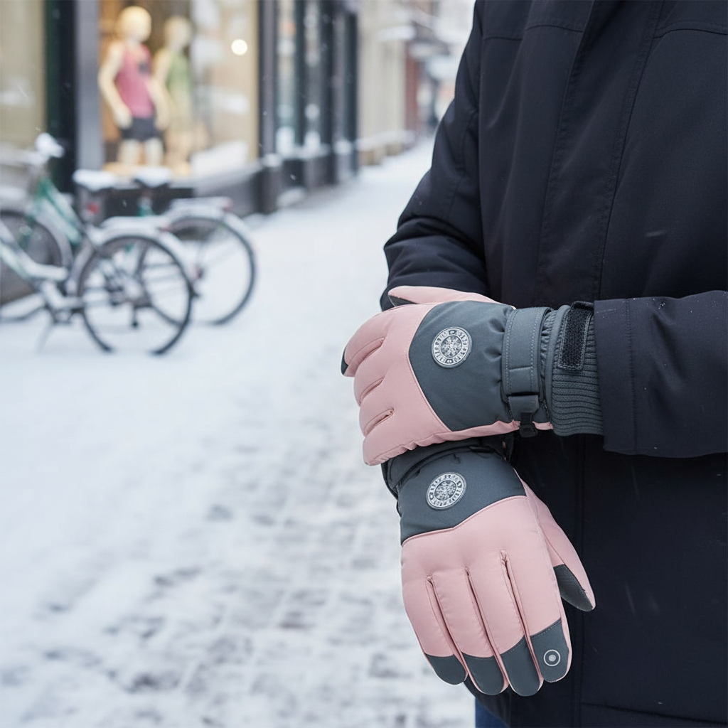 Thermisch gevoerde handschoenen met touchscreen-vingertoppen
