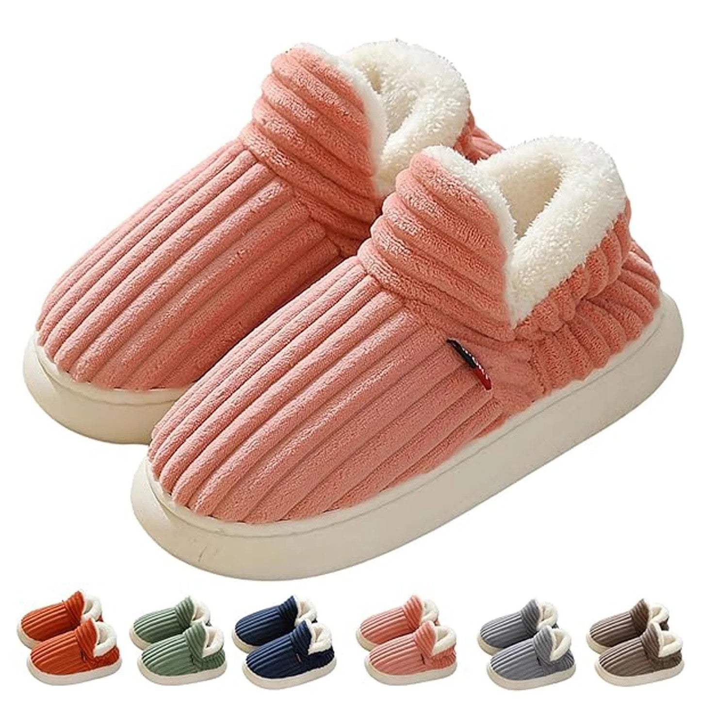 Pantuflas para mujer y hombre – Zapatillas de invierno acogedoras con suela antideslizante y forro mullido