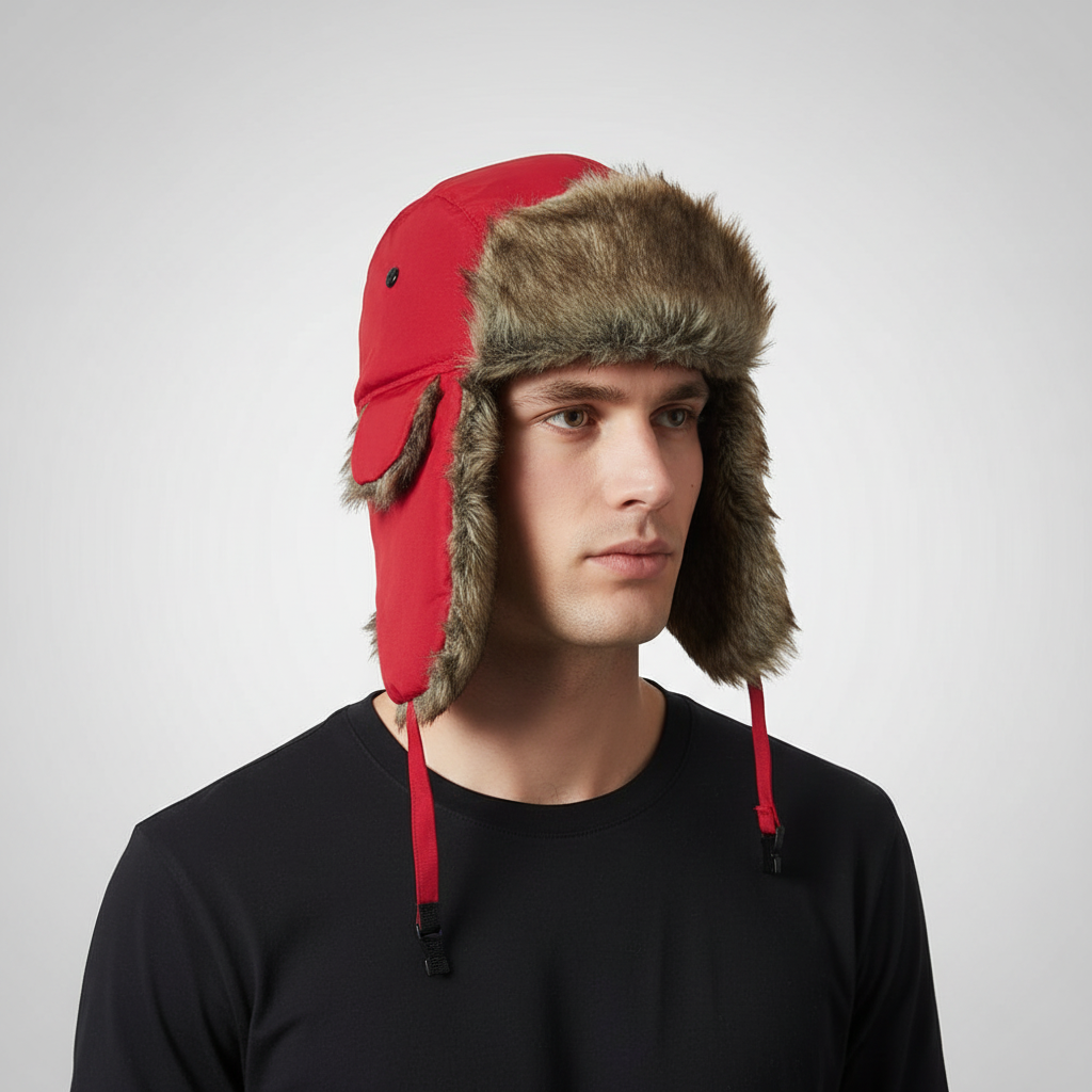 Trappermuts met oorflappen, winddicht en warm