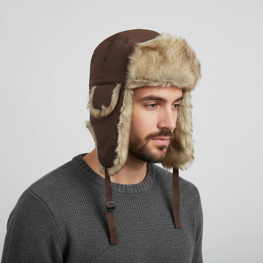 Trappermuts met oorflappen, winddicht en warm