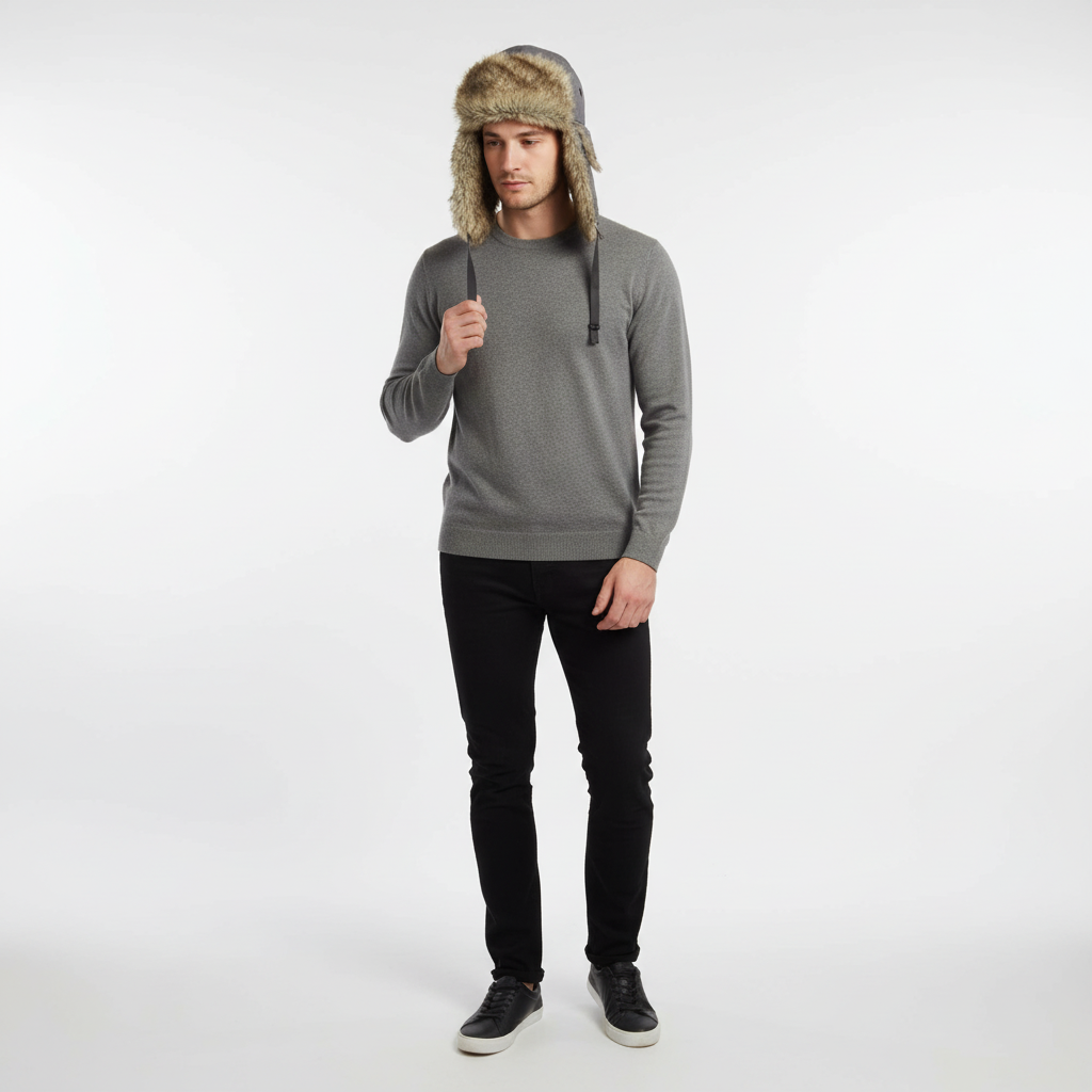 Trappermuts met oorflappen, winddicht en warm
