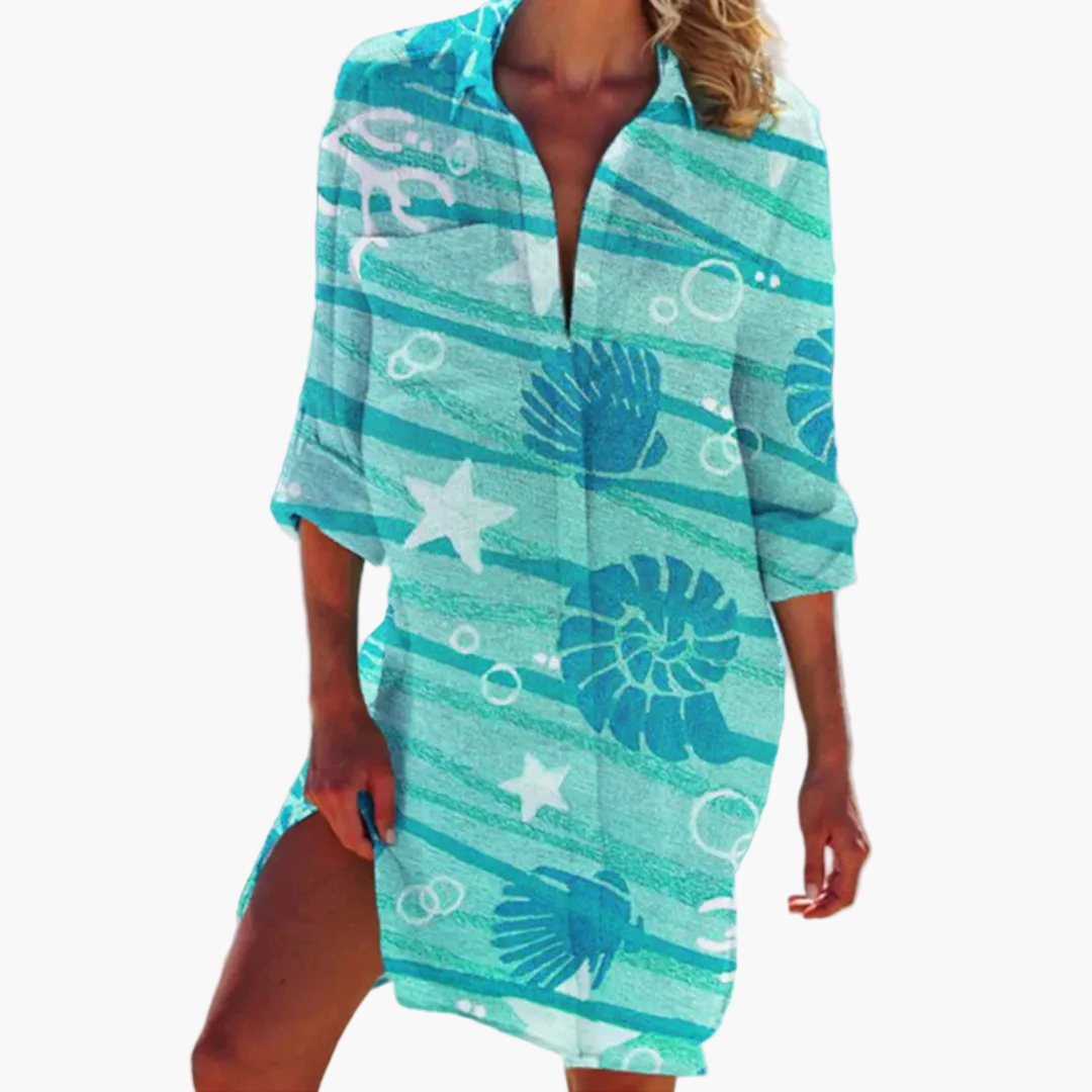 Damen Hemdkleid im Boho-Tie-Dye-Stil – Lässige Mode für Urlaub & Alltag