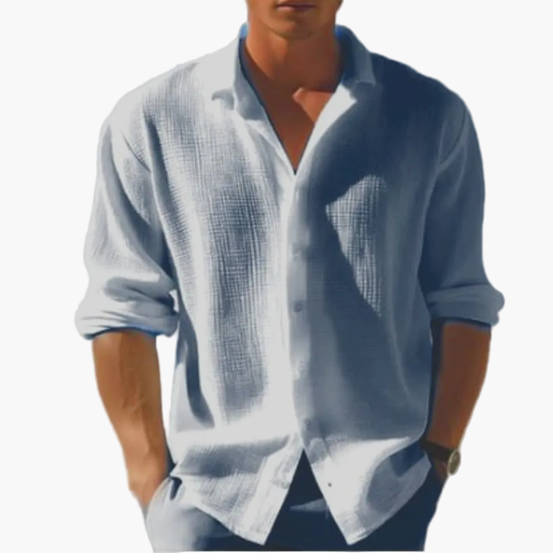 Herren Langarm Freizeithemd – Modernes Button-Down-Hemd für Alltag, Urlaub & Büro