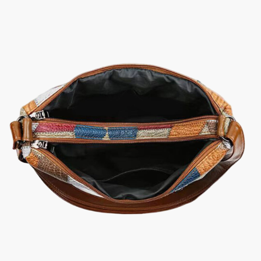 Borsa a tracolla patchwork da donna in stile vintage – Borsa alla moda per tutti i giorni e tempo libero