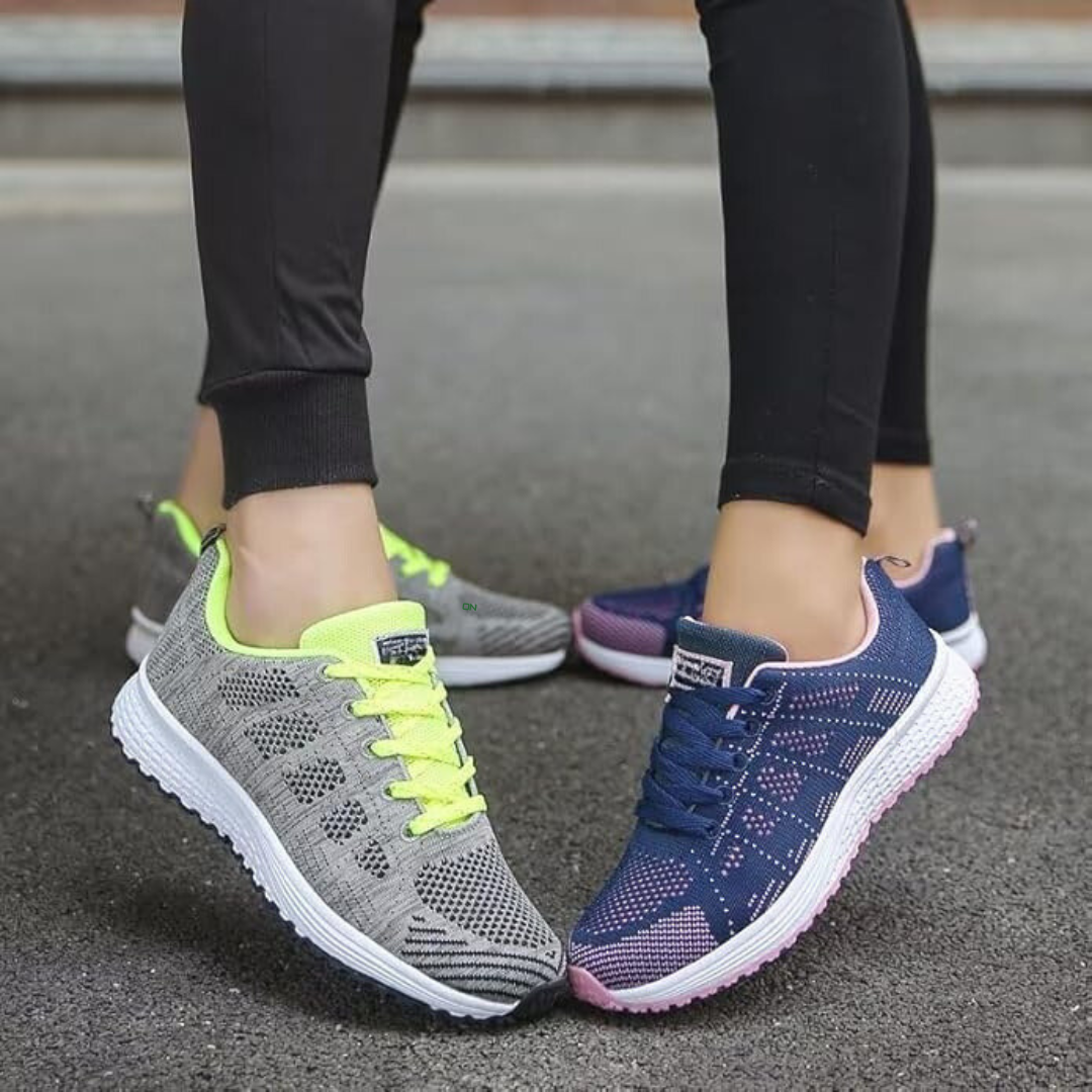 Dame sneakers fritidssko med åndbart mesh – Behagelige sportssko til hverdag, fitness og gåture