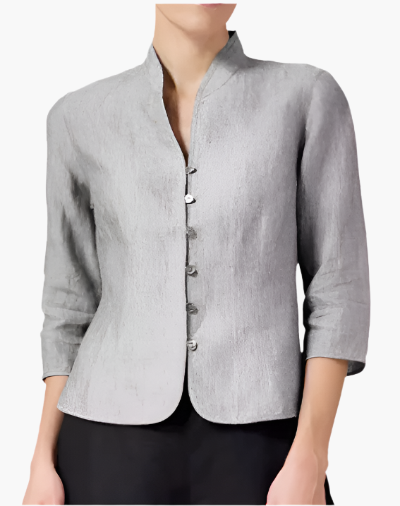 Dames elegante colbert met opstaande kraag – Tijdloze stijl voor kantoor & vrije tijd