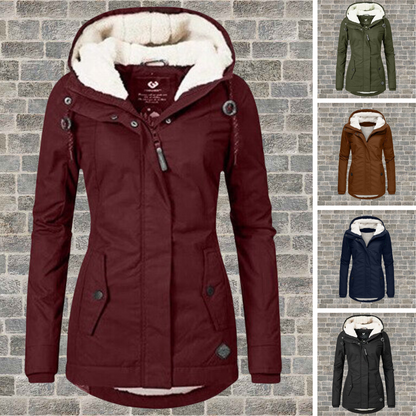 Parka invernale da donna con cappuccio sherpa – Cappotto outdoor caldo e alla moda per giornate fredde