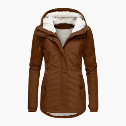 Parka invernale da donna con cappuccio sherpa – Cappotto outdoor caldo e alla moda per giornate fredde