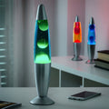 Lavalamp met glazen behuizing, 21,5 cm hoog, rood/groen/blauw