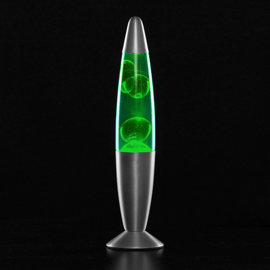 Lavalamp met glazen behuizing, 21,5 cm hoog, rood/groen/blauw