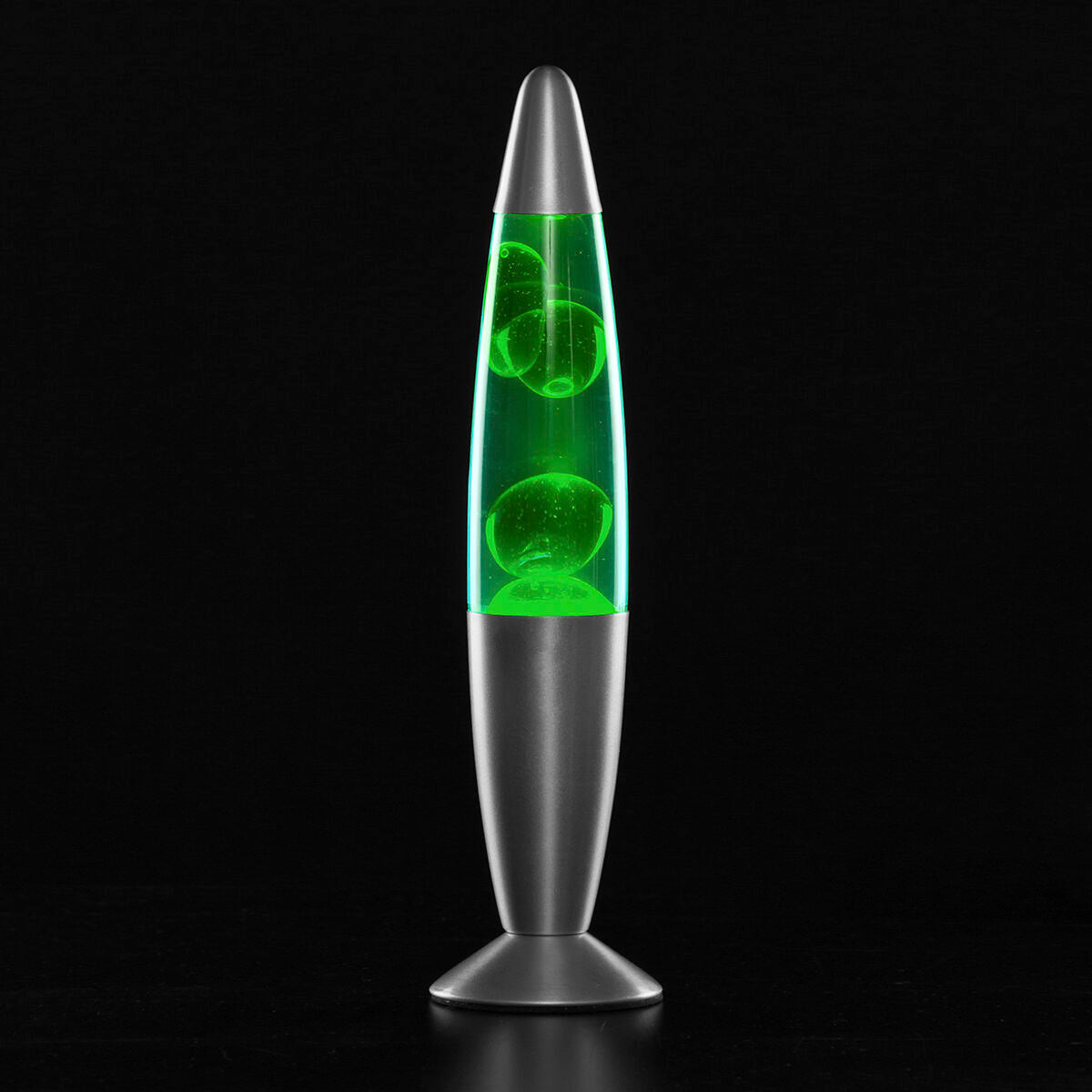 Lavalamp met glazen behuizing, 21,5 cm hoog, rood/groen/blauw