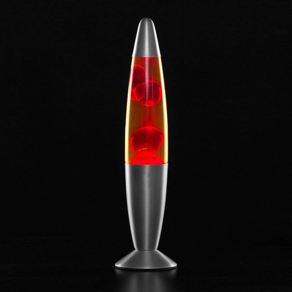 Lavalamp met glazen behuizing, 21,5 cm hoog, rood/groen/blauw