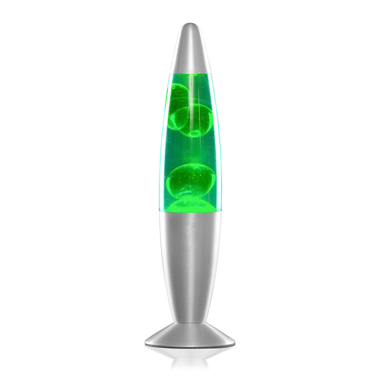 Lavalamp met glazen behuizing, 21,5 cm hoog, rood/groen/blauw