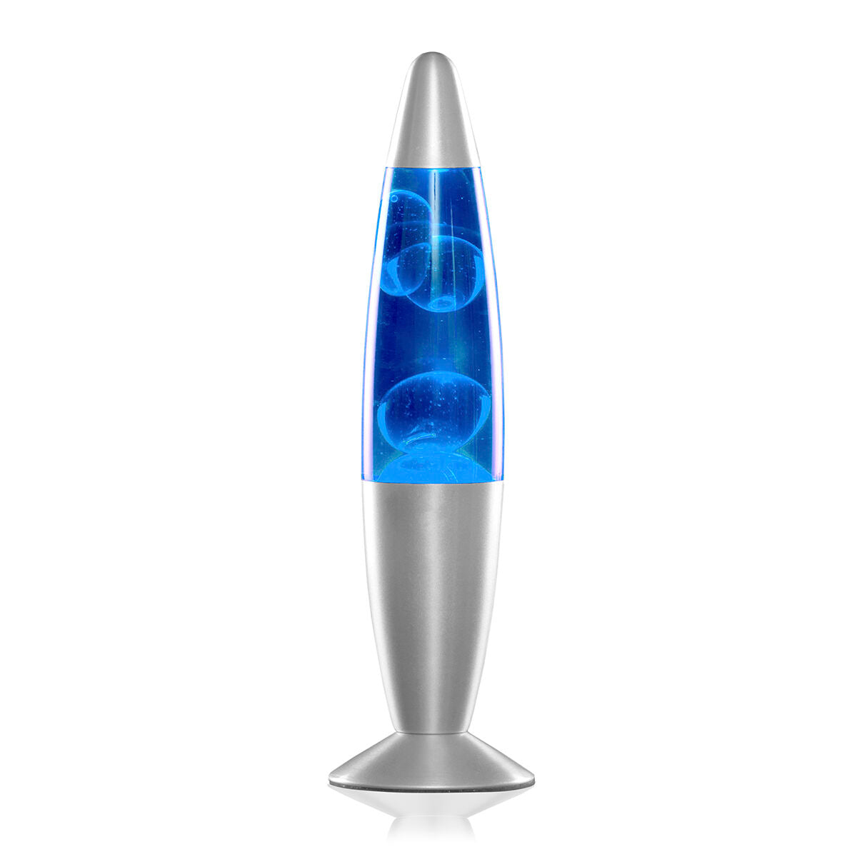 Lavalamp met glazen behuizing, 21,5 cm hoog, rood/groen/blauw