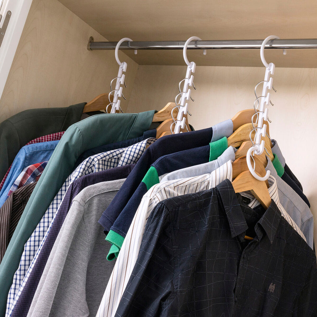 Kledingorganizer voor 40 items, 24-delig, wit ABS kledingrek