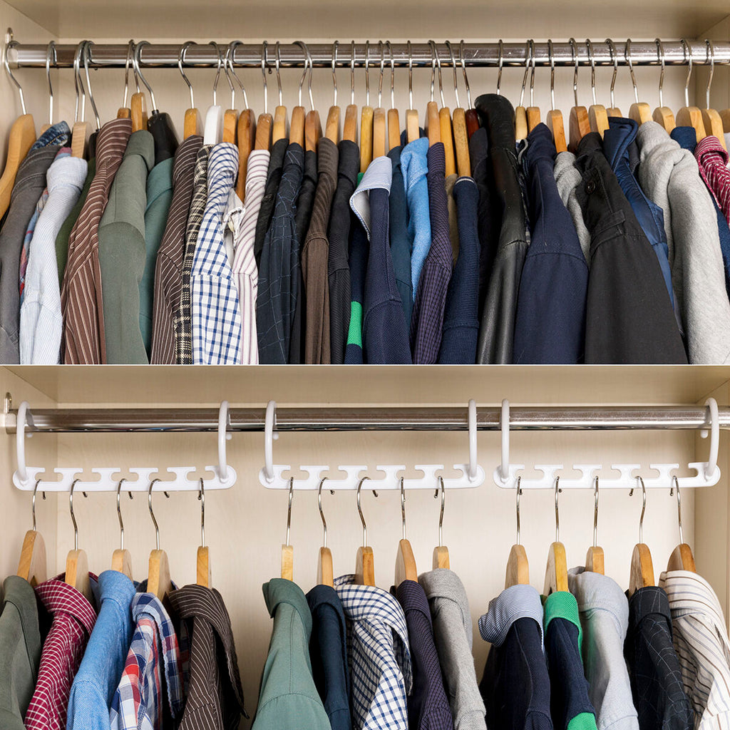Kledingorganizer voor 40 items, 24-delig, wit ABS kledingrek