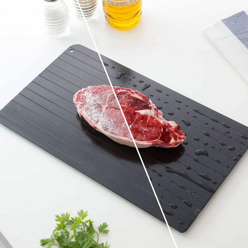 Snelle ontdooiplaat metaal antiaanbak 37 x 21 cm zwart