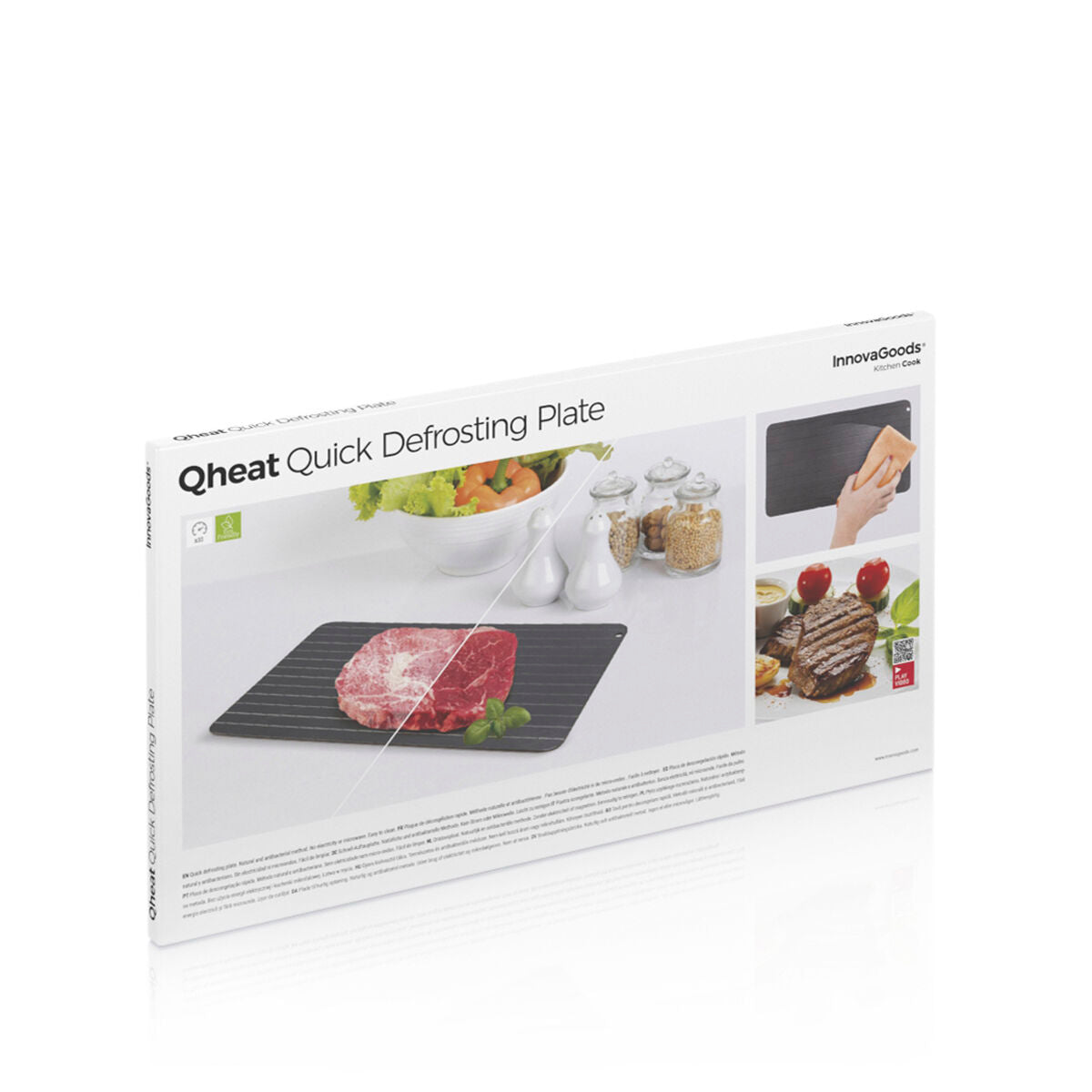 Snelle ontdooiplaat metaal antiaanbak 37 x 21 cm zwart