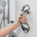 Veiligheidshandgreep badkamer met zuignappen - ABS/rubber, zilverkleurig-zwart