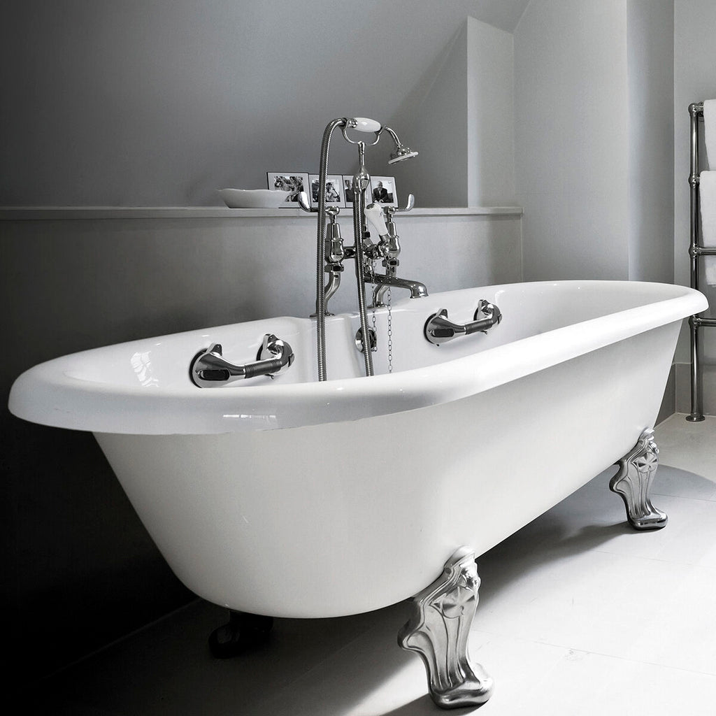 Veiligheidshandgreep badkamer met zuignappen - ABS/rubber, zilverkleurig-zwart