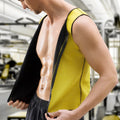 Herensportvest met saunaeffect, neopreen, geel/zwart, maat M/L/XL